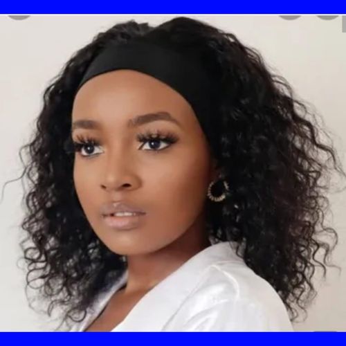 Fashion Classic Curly semi human headband wig
