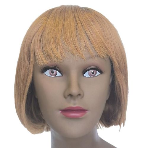Fashion Idol BOB ASHA 8" STYLE ICON Bob Wig With Bang Human Nature Hair Blond Color TT1B/27 Pixied Cut Made-Machine Wig Human Nature Hair Wig For Women
