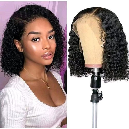 Fbk Wig small curly hair synthetic natural short curly black wigs