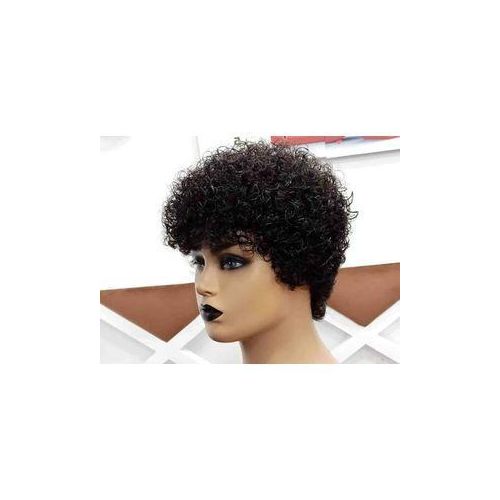 Short water curl human blend wig