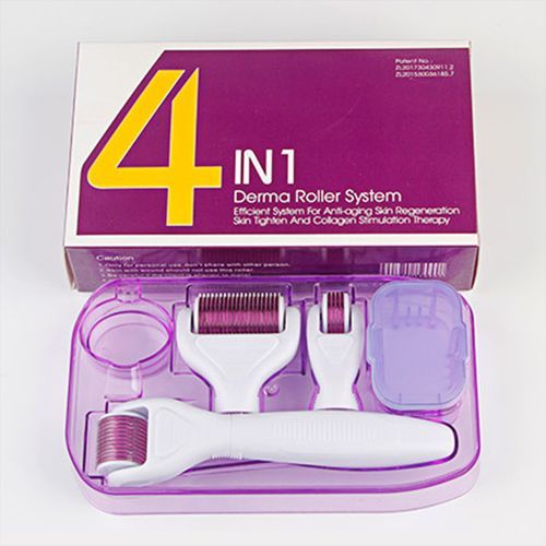 Drs 4in1 Derma Micro Needles Titanium Roller Skin Anti Aging - Hair Loss Regrowth 4 In 1