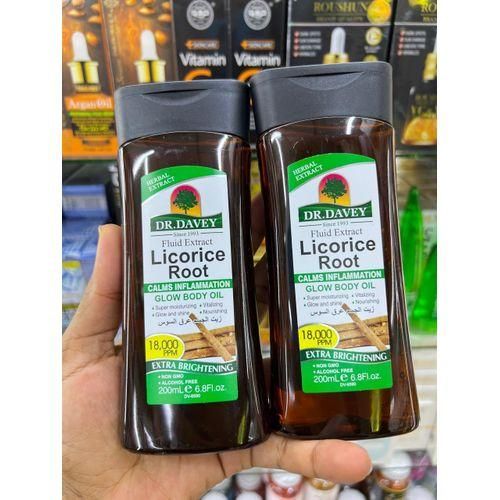 dr davey Fluid Extract Licorice Root Glow Body Oil 18,000 PPM (200ML)