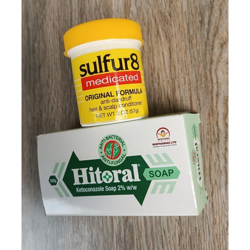 Sulfur8 Anti Dandruff Hair Conditioner + Hitoral Ketoconazole Soap nk