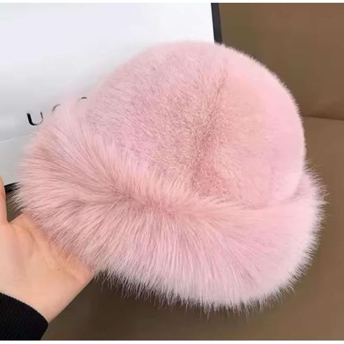 Beauty Fur Winter Style Y2K Trendy Hat PINK