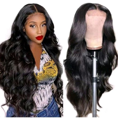 Fbk Women Hair Ladies Body Wave Black Long Curly Synthetic Wigs For Women Gift