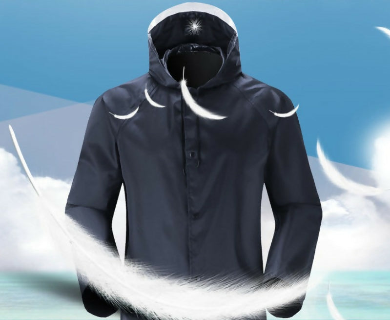 Unisex Adult Raincoat with Cap β Waterproof Full-Body Coverage for Heavy Rain, Outdoor Work, Travel & Biking