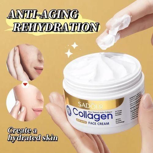Sadoer Collagen Whitening Face Cream β Hydrating, Anti-Aging & Skin Brightening Moisturizer (Organic, 50g)