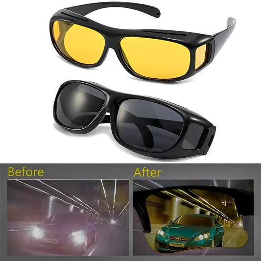 2-in-1 HD Night Vision & Daytime Driving Glasses β Anti-Glare UV Protection for Safer Driving in All Conditions