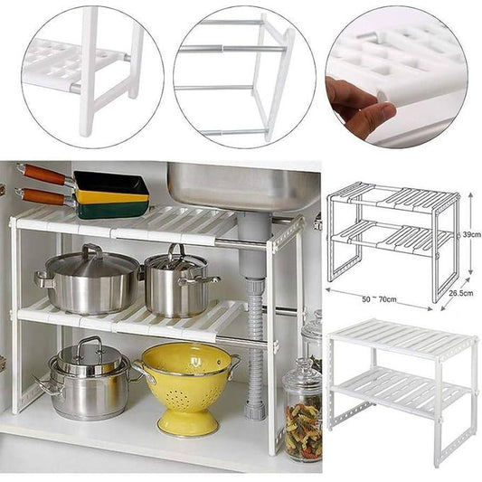 Expandable Under the Sink Rack / Pool Organizer (Expandable up to 50cm–70cm)