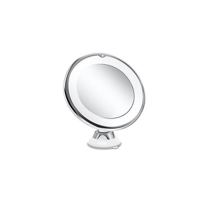 12cm Makeup Mirror with LED Fill Light 5X Magnification Suction Cup Beauty Mirror