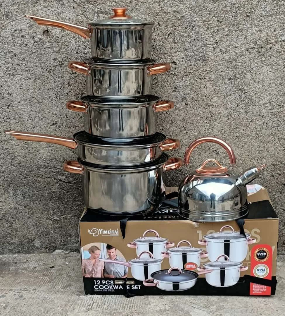 12pc stainless steel cookware set
