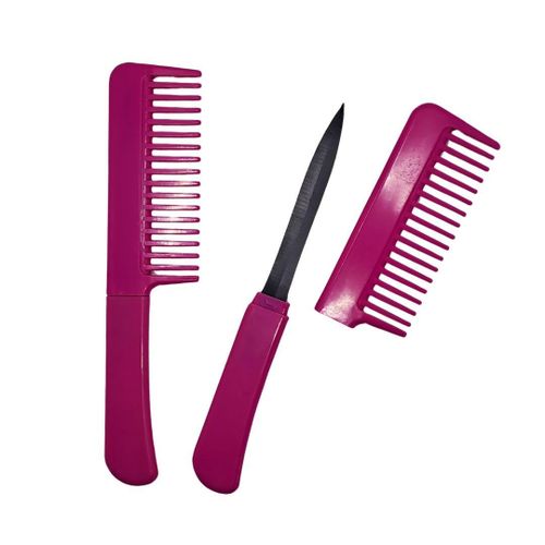 Discreet Beauty Hair Comb and Knife Self Defense Camping Defence