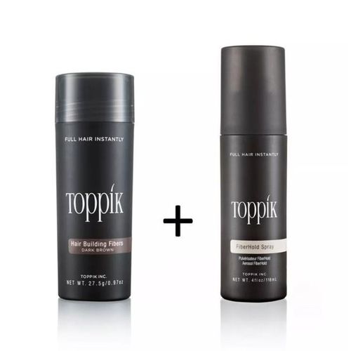 Toppik Fibres Value Pack (Black 27.5g + Holdspray 118ml) USA