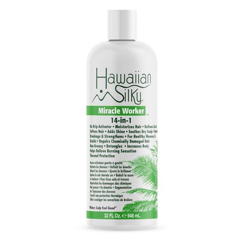 Hawaiian Silky 14-In-1 Miracle Worker THIS HAIRCARE TREATMENT is amazing for any hair type male or female. 14-in-1 also works as a natural leave-in-conditioner while rejuvenating your hair for added softness and strength.