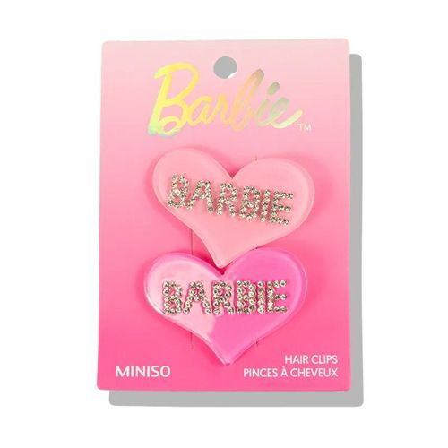 Miniso Barbie Collection Heart Hair Clips (2 pcs)