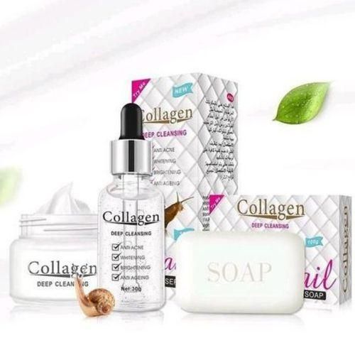 Pei Mei Snail Collagen Face Cream + Face Serum + Face Soap