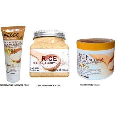 Cream O Fruit Of The Wokali 3 In 1 Set (Rice Face Wash +Rice Scrub +Rice Cream)