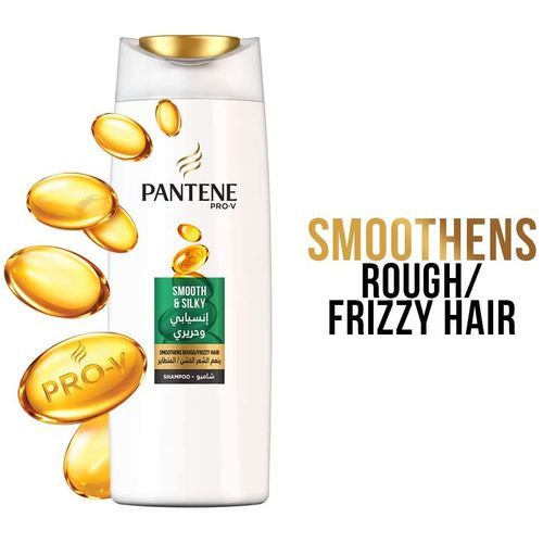 Pantene Pro-V Smooth & Silky Shampoo- 400mL PLUS A FREE Massager Silicone Shampoo Brush.