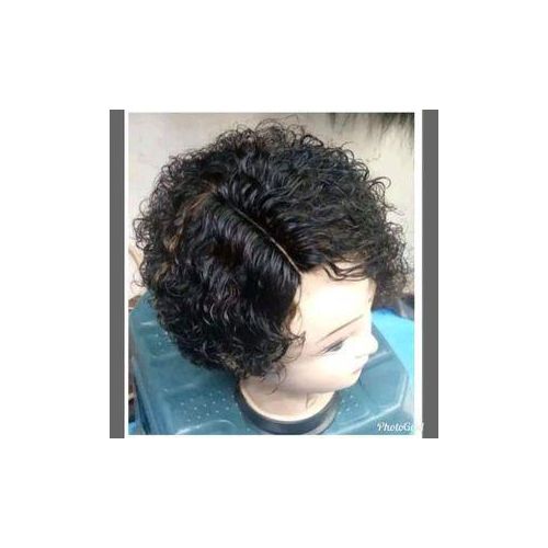Short water curl wig