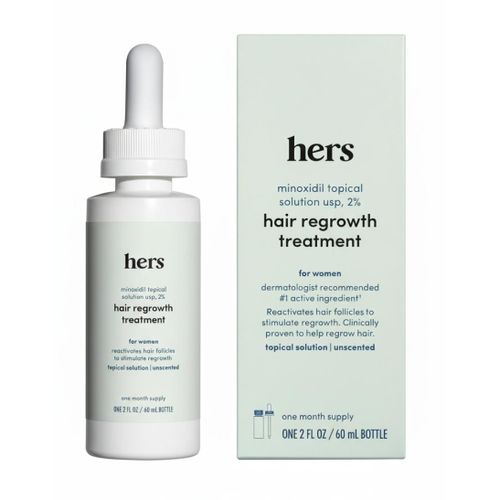 hims&hers Women 2% Minoxidil Topical Solution Hair Regrowth Treatment. Supports Thicker, Fuller Hair. Non-Greasy. Unscented. Top Ten Hair. 1 Month Supply.