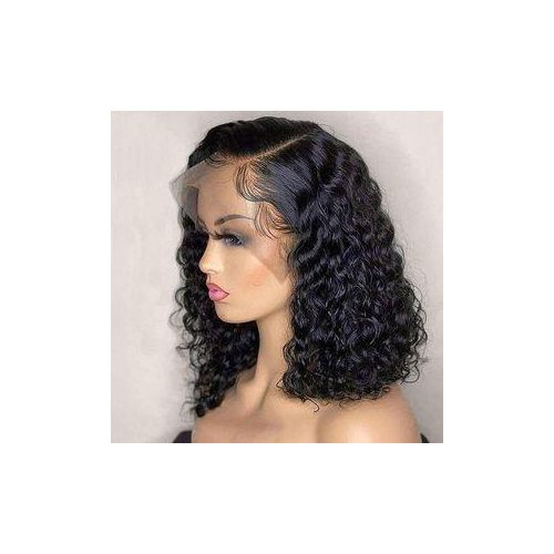 Pure human hair deep frontal curly wig