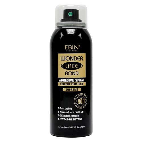 Wonder Lace Bond Adhesive Spray - Supreme (Extreme Firm Hold), 2.7 fl. oz./ 80ml -Fast Drying, No Residue, No Build up, Powerful Hold, All-Day Hold, Daily Wig Application
