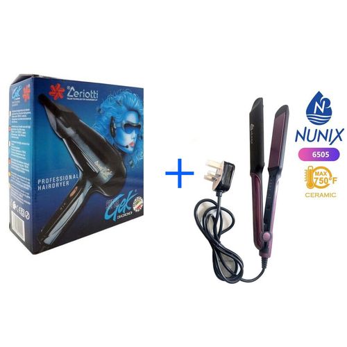 Ceriotti Super GEK 3000 Professional Blowdryer Hairdryer + Nunix Flat Iron