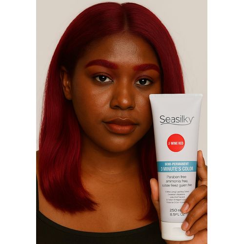 Seasilky WINE RED HAIR DYE-Semi-permanent Hair Color- Red Hair Dye- LONG LASTING-No Hair Damage