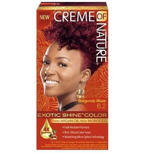 Creme Of Nature Exotic Shine Hair Color 6.2 Burgundy Blaze, Argan Oil from Morocco Hair Dye