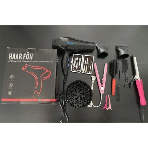 12pcs Professional Salon/barber Styling Tools, Professional Low Noise Hairdryer Negative Ionic Reverse Air Hand Hair Dryer Blow Electric Travel High Speed Hair Dryer