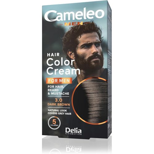Cameleo Permanent Hair Dye Dark Brown Colour for Hair Beard & Moustache Natural Colour Effect in 5 Minutes Cover Grey Hair Ammonia FREE30ml