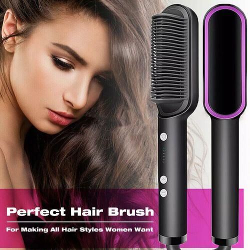 ARHANORY 2 In 1 Hot Air Hair Styling Comb Electric Hair Straightener Hot Brush Blow Dry Hair Dryer