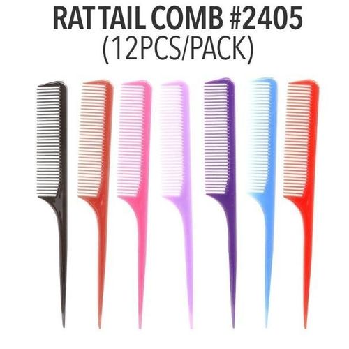 12 Pieces Rat Tail Combs Styling Comb ABS Plastic Tail Comb for Parting hair Braiding Back Combing Root Teasing Adding Volume Evening Styling Different color