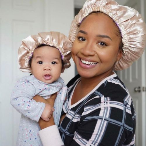 Mommy And Daughter Satin Sleeping Cap
