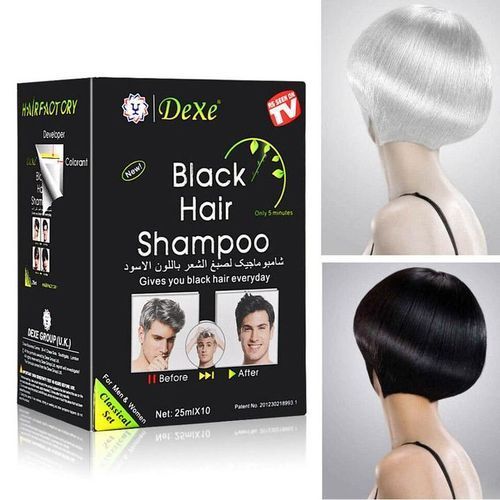 Dexe Hair Dye Shampoo Black (10 Packs )- Dexe