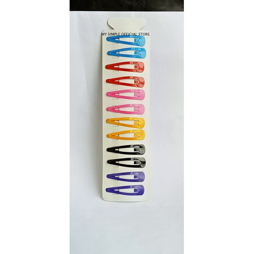 10pc Metal Colored Snap Hair Clips