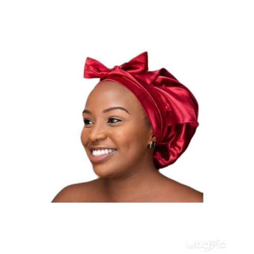 High Quality Satin Hair Bonnet- Maroon