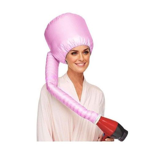 Portable Hair Dryer Bonnet Heat Cap Blow Dryer Attachment - Adjustable Pink