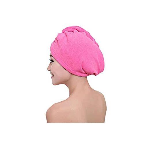Bath Hair Towel/ Soft Towel Shower Cap Hat/ Microfiber Head Wrap/Turban - Pink