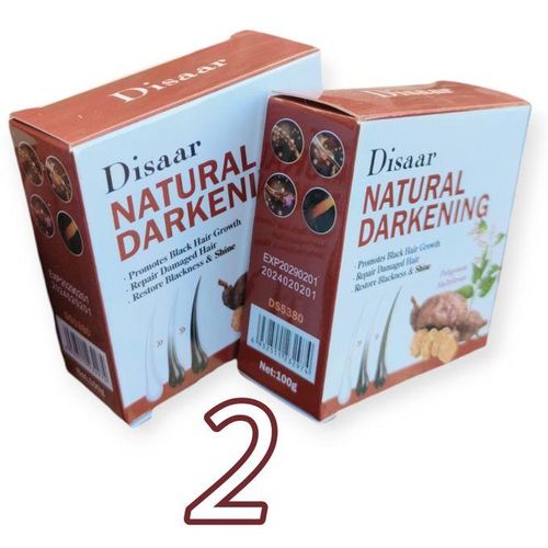 Disaar 2 PCS POLYGONUM Multiflorum NATURAL DARKENING Soap For Blacker Hair Repairs, Restores Shine, Blackening Soap ANTI Graying Grey Hair Shampooes Shine, Blackening Soap ANTI Graying Grey Hair Shampoo