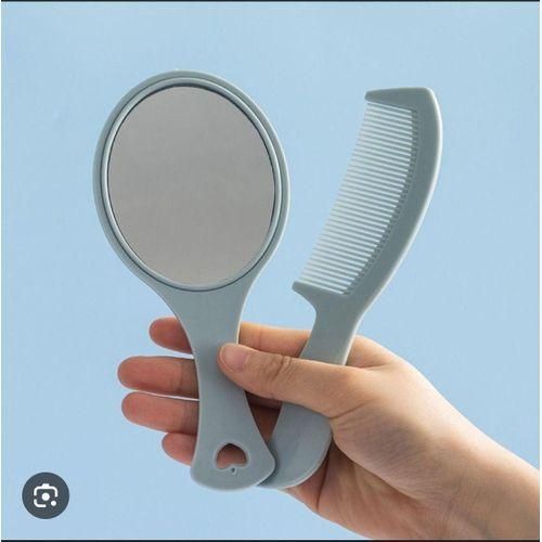 Hand mirror comb set, detangling hair brush, make-up mirror, Cute 2 in 1 mirror comb set, creative Comb and mirror set for girls, multi-design baby comb set