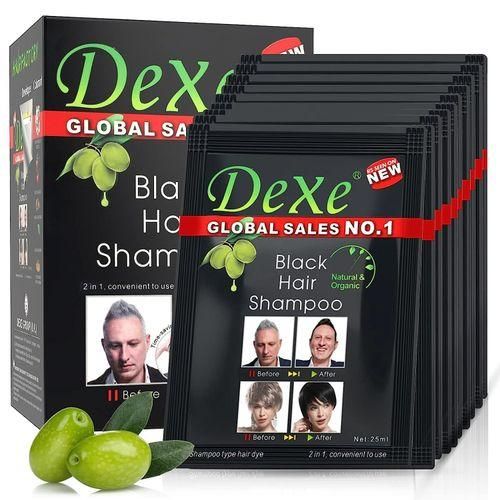 Dexe New 25mlx10 Black Hair Shampoo Olive Oil Natural Halal Organic Free Plastic Gloves