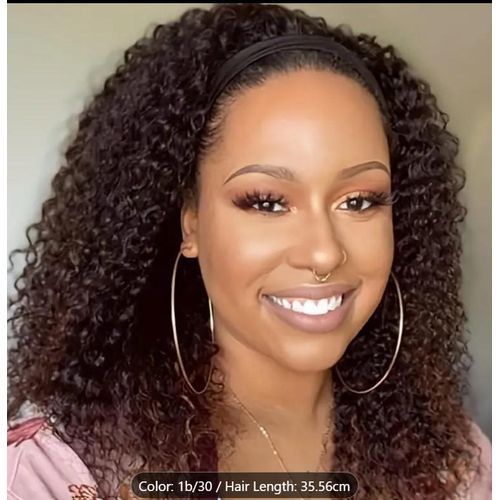 1/30 Brown Curly soft Women Headband Wig + Free Gift Inside!!!