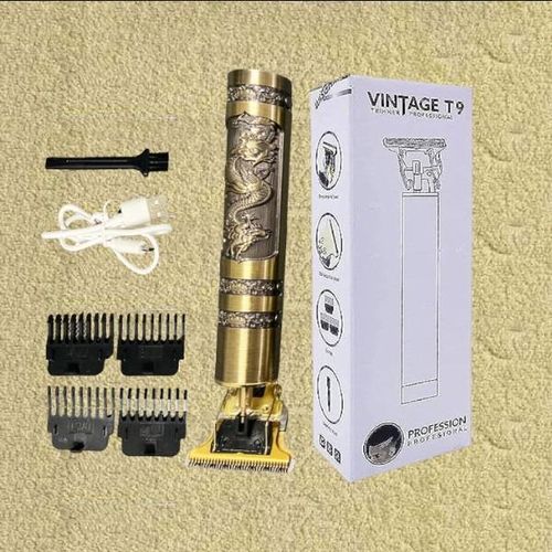 Vintage T9 Dragon Powerful Quality Metal Hair Clipper -Gold