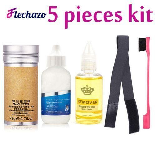 Ghost Bond Lace Wig Remover + Wax Stick +Edges Brush+ Elastic Band Set.