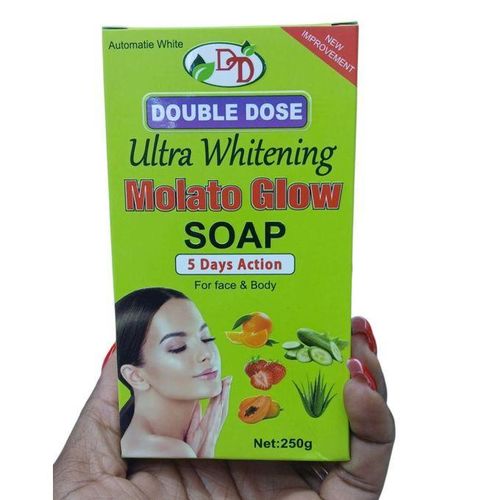 Molato Glow Double Dose Soap 5 Days Action for Face And Body Soap For Moisturizing, Brightening - clears aches, pigmentations, stretch marks, sunburn pimples, & any skin blemishes - 250g