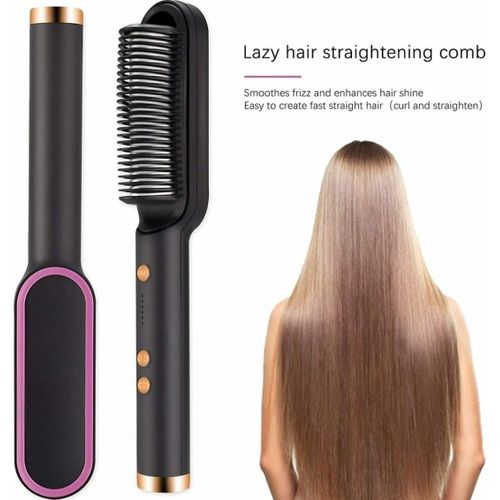 ELECTRIC HAIR STRAIGHTENER COMB / ELECTRIC HAIR BRUSH / BLACK COLOR