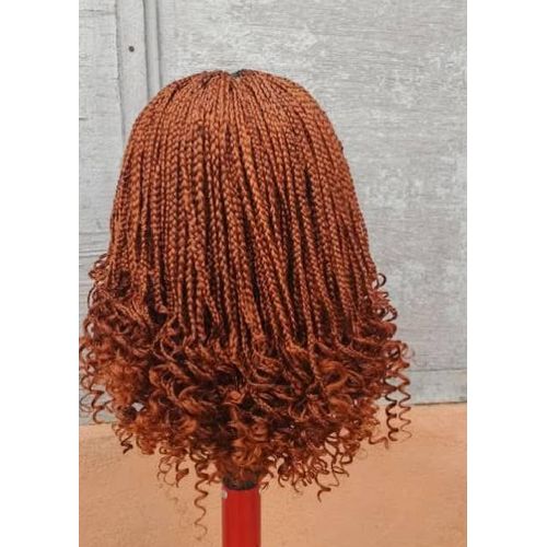Short curly braided wig
