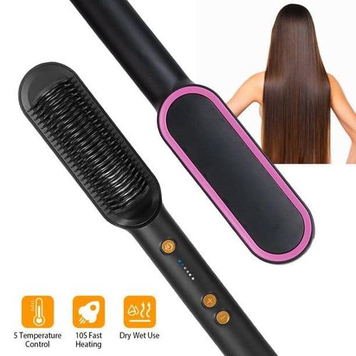 Share this product Electric Hair Straightener Brush Iron Hot Comb