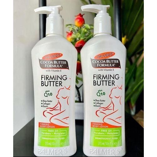 PALMER'S Cocoa Butter Firming Butter Lotion With Vitamin E Plus Q10.